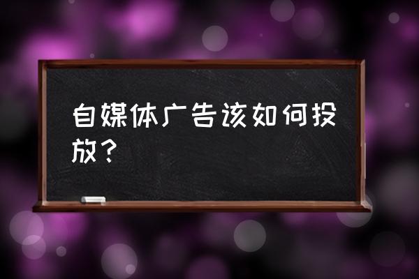 搜狐自媒体怎么插入广告 自媒体广告该如何投放？