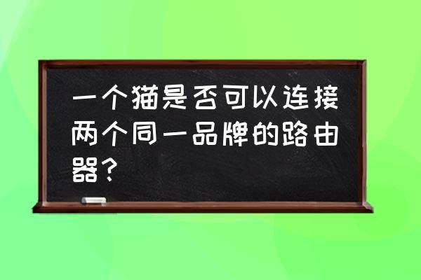 一个猫只能连接一个路由器吗 一个猫是否可以连接两个同一品牌的路由器？