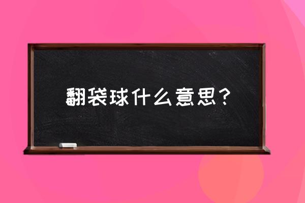 翻袋台球是什么意思 翻袋球什么意思？