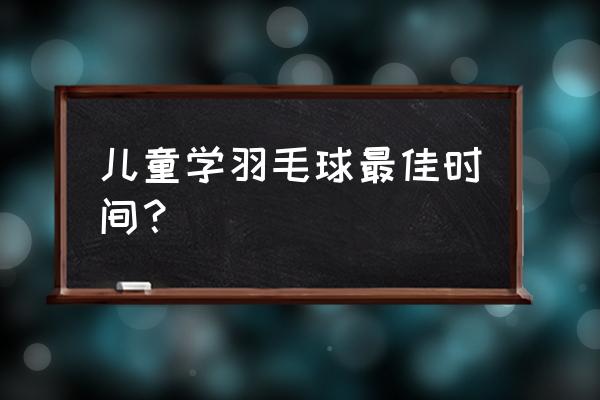 小孩多大年龄学打羽毛球合适 儿童学羽毛球最佳时间？