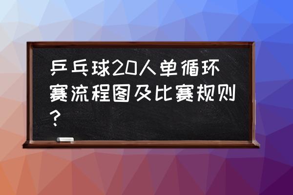 乒乓球循环赛中胜弃权得几分 乒乓球20人单循环赛流程图及比赛规则？