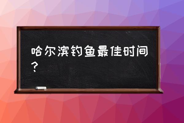 哈尔滨开江钓鱼用什么饵料 哈尔滨钓鱼最佳时间？