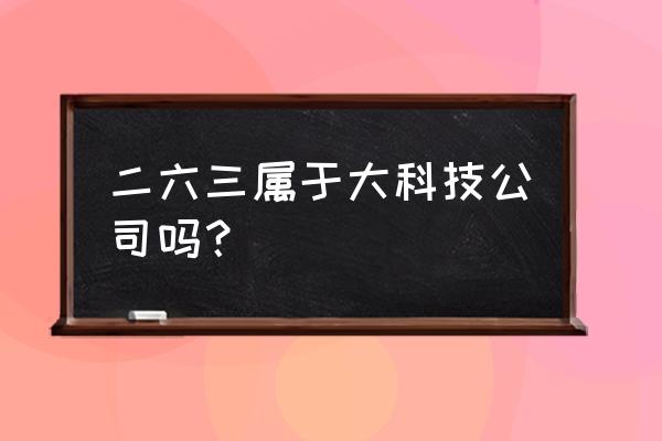 二六三是区块链龙头吗 二六三属于大科技公司吗？