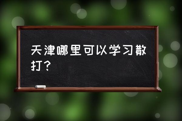 天津哪里教业余武术 天津哪里可以学习散打？