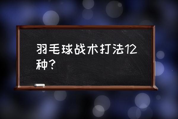 羽毛球单打有哪些打法类型 羽毛球战术打法12种？