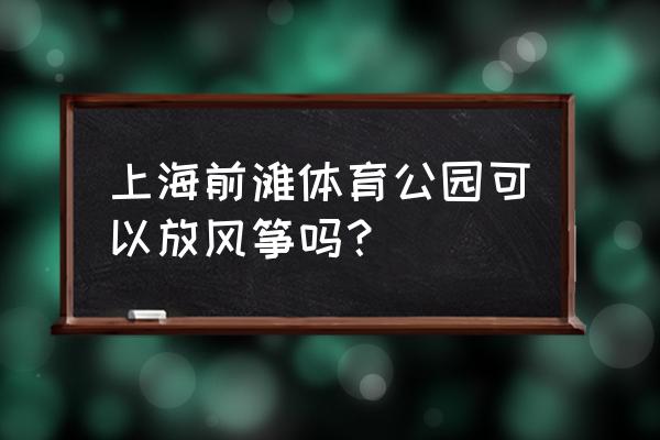 哪里的草地可以放风筝 上海前滩体育公园可以放风筝吗？