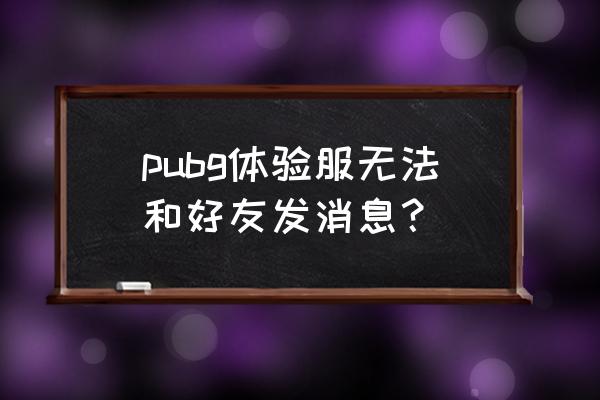 绝地求生可以给好友发消息吗 pubg体验服无法和好友发消息？