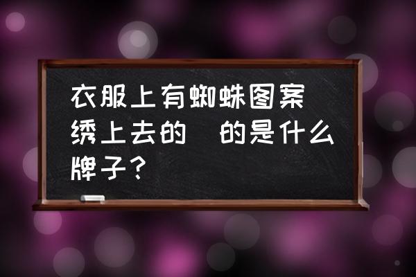 蜘蛛标志登山服是什么牌子 衣服上有蜘蛛图案（绣上去的）的是什么牌子？