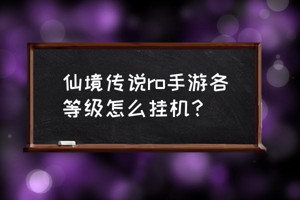 仙境传说几级挂黑魔女 仙境传说ro手游各等级怎么挂机？