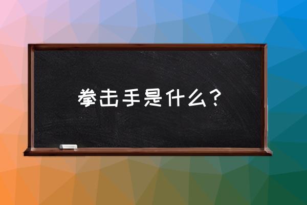 拳击手维克多什么意思 拳击手是什么？