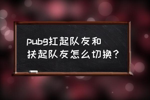 绝地求生扶人会掉血吗 pubg扛起队友和扶起队友怎么切换？