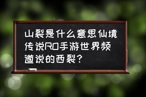 仙境传说ro裂隙怎么快速完成 山裂是什么意思仙境传说RO手游世界频道说的西裂？