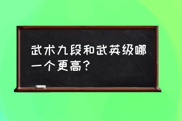 武英级武术运动员什么意思 武术九段和武英级哪一个更高？