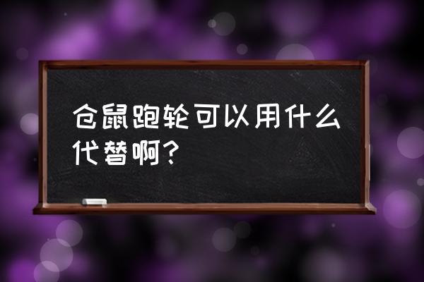 仓鼠的跑步机怎么做 仓鼠跑轮可以用什么代替啊？