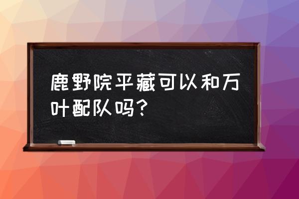 鹿野院平藏值不值得新手培养 鹿野院平藏可以和万叶配队吗？