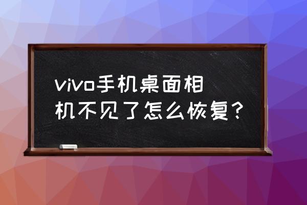 苹果13桌面相机不见了怎么找回来 vivo手机桌面相机不见了怎么恢复？