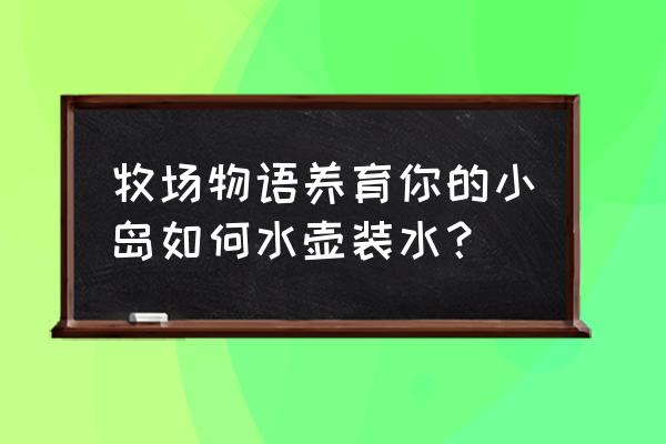 冒险村物语2魔法壶装备 牧场物语养育你的小岛如何水壶装水？