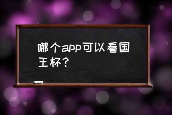 鲸鱼体育直播app苹果手机 哪个app可以看国王杯？