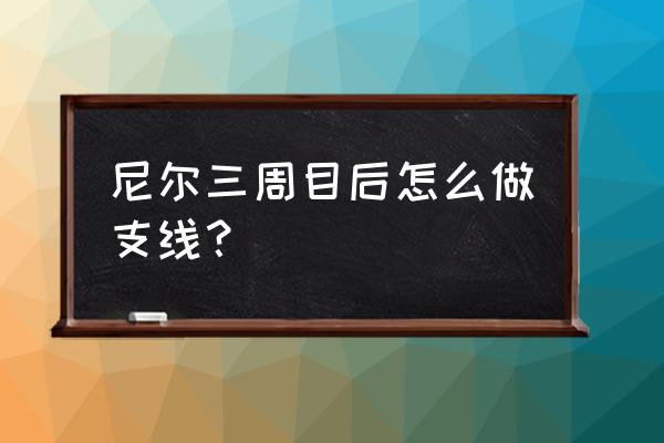 尼尔机械纪元完成所有支线任务 尼尔三周目后怎么做支线？