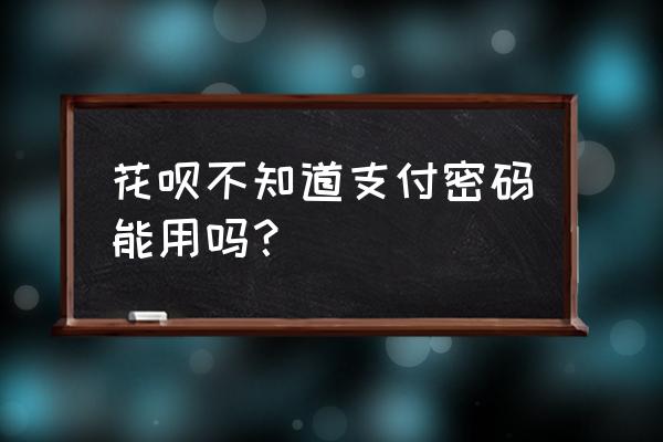 支付宝支付密码忘记怎么查询 花呗不知道支付密码能用吗？