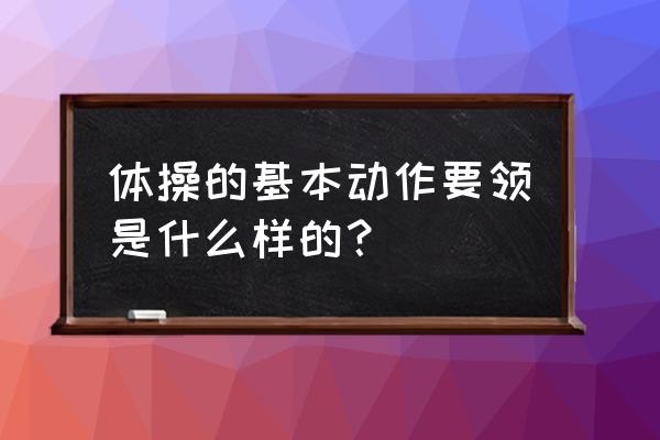 十大精美体操动作 体操的基本动作要领是什么样的？