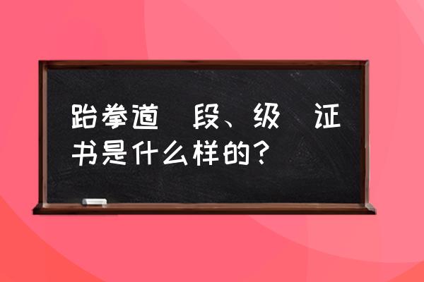 跆拳道国技院段位查询不到 跆拳道(段、级)证书是什么样的？