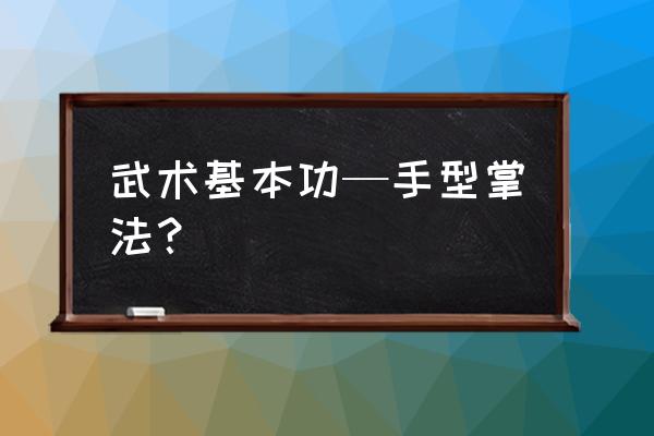 武术基本功训练100个动作在家 武术基本功—手型掌法？