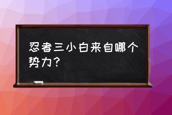 忍者必须死3救援小白剧情 忍者三小白来自哪个势力？