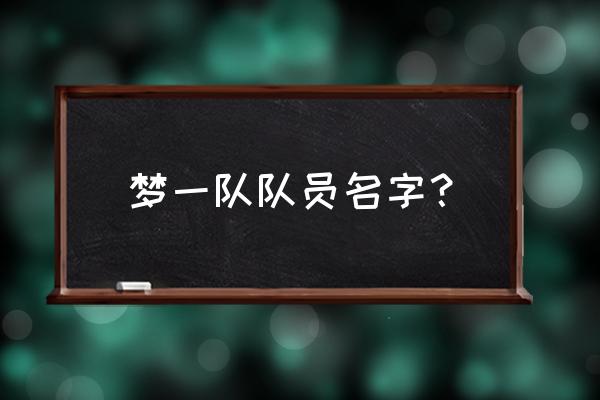 梦一队莱特纳 梦一队队员名字？