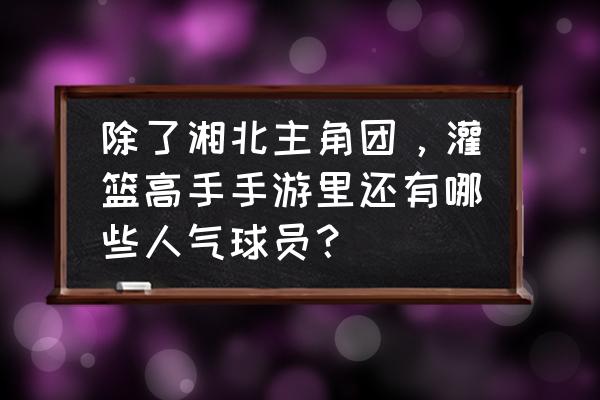 灌篮高手长谷川盖帽技巧 除了湘北主角团，灌篮高手手游里还有哪些人气球员？