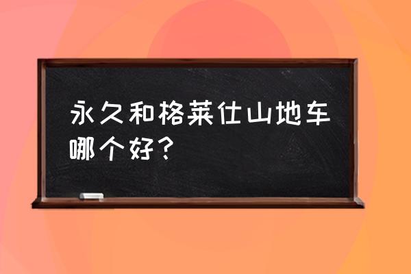 家用运动单车什么牌子好又实惠 永久和格莱仕山地车哪个好？