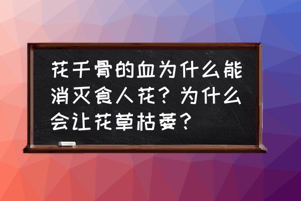 对付食人花最好的方法 花千骨的血为什么能消灭食人花？为什么会让花草枯萎？