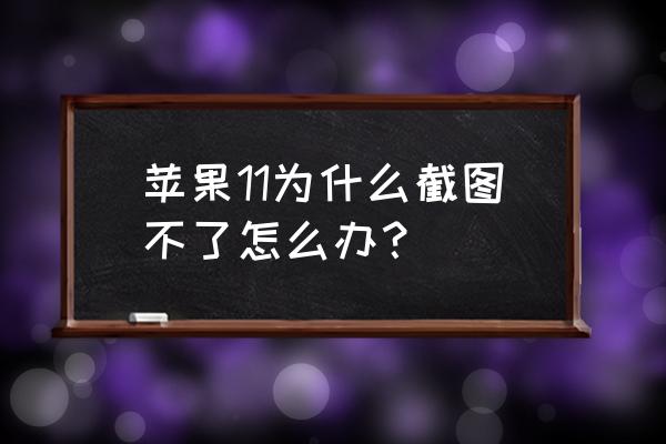 苹果11怎么截图最简单 苹果11为什么截图不了怎么办？