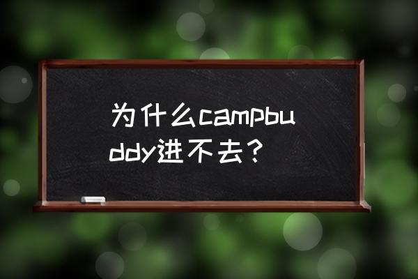 camp buddy全攻略 为什么campbuddy进不去？