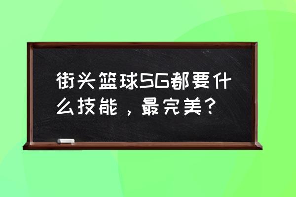 街头篮球高手过人技能怎么学习 街头篮球SG都要什么技能，最完美？