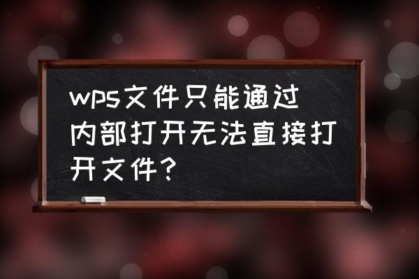 电脑word无法打开该文件怎么办 wps文件只能通过内部打开无法直接打开文件？