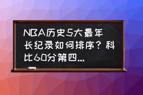 科比退役年龄具体多大 NBA历史5大最年长纪录如何排序？科比60分第四？邓肯双20第二？