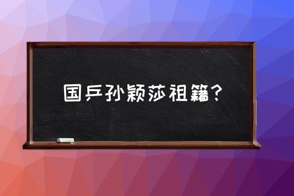 南京青奥会各项冠军 国乒孙颖莎祖籍？