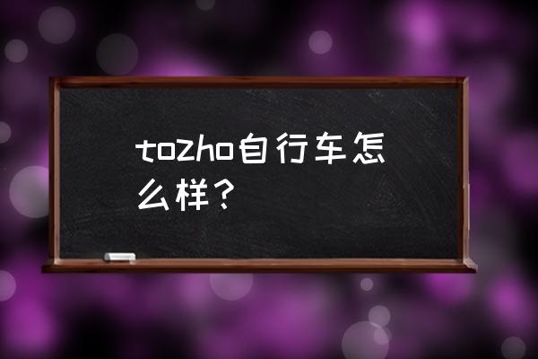 适合远行省力的自行车推荐 tozho自行车怎么样？