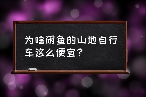 哪个软件可以买卖二手自行车 为啥闲鱼的山地自行车这么便宜？