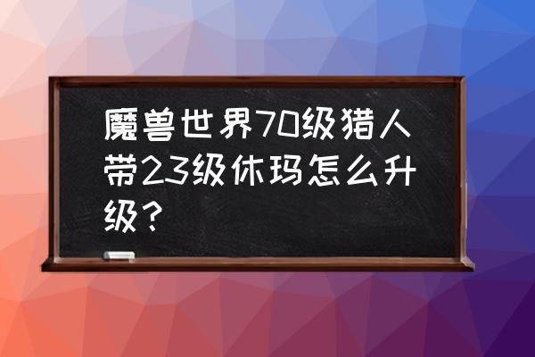 炉石传说贫瘠之地野兽猎怎么玩 魔兽世界70级猎人带23级休玛怎么升级？