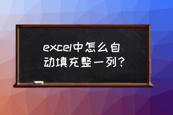 excel同列数据自动录入 excel中怎么自动填充整一列？