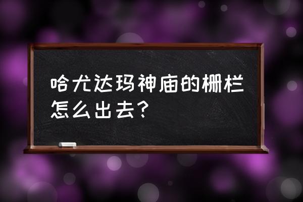 双子的记忆神庙顺序 哈尤达玛神庙的栅栏怎么出去？