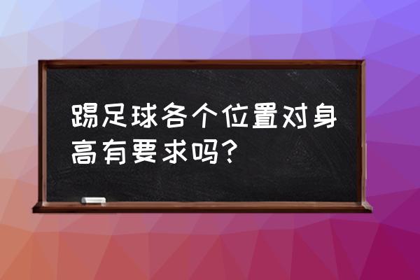 新手足球打什么位置好 踢足球各个位置对身高有要求吗？