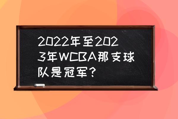 wcba2022至2023赛程 2022年至2023年WCBA那支球队是冠军？