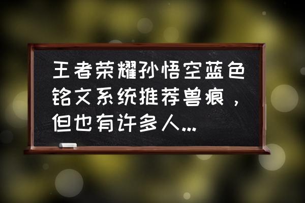 上单猴子符文出装顺序 王者荣耀孙悟空蓝色铭文系统推荐兽痕，但也有许多人说出夺萃，应该怎么出？