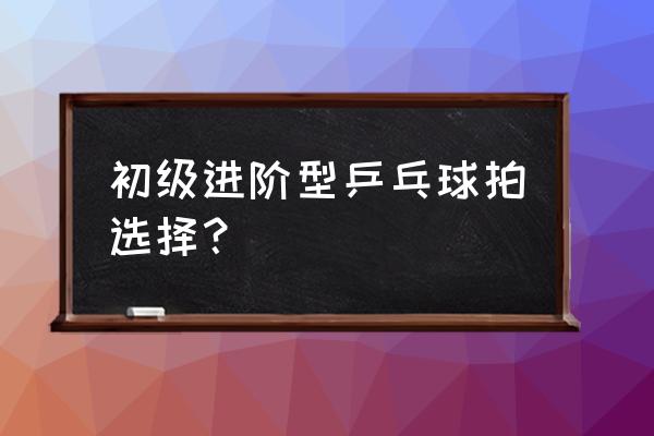 怎样挑选适合自己的乒乓球拍 初级进阶型乒乓球拍选择？